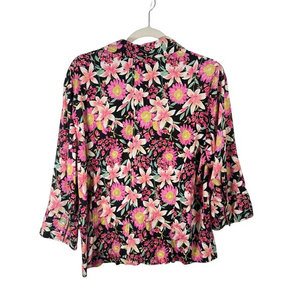 Napa Valley Floral Shacket Boho Preppy Cottagecore Linen Blend Womens Plus 16W - Picture 5 of 6